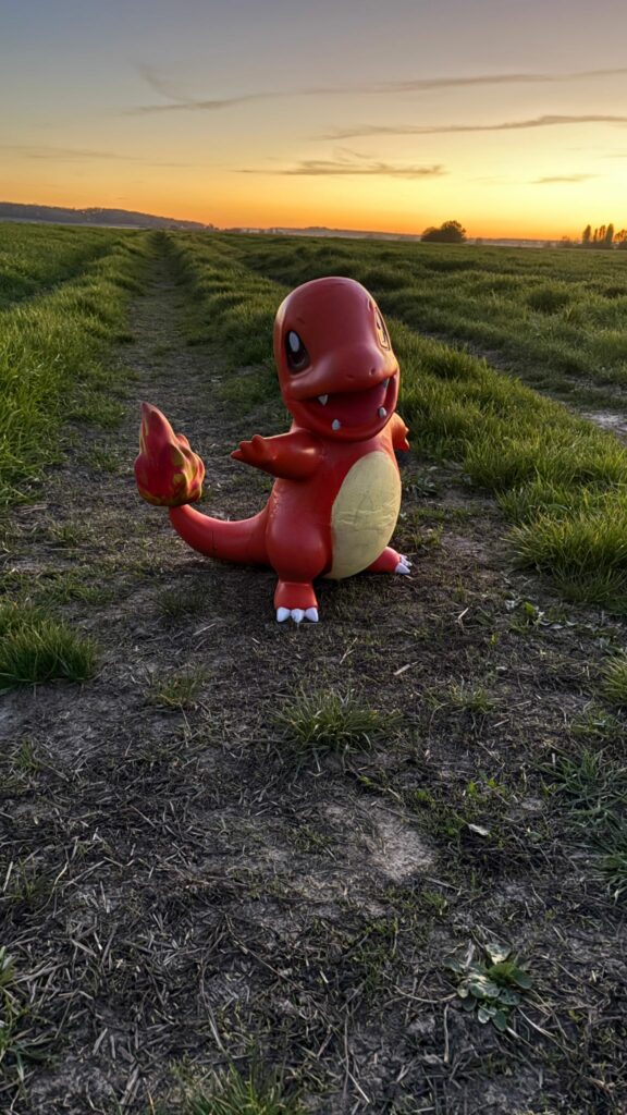 Salamèche au coucher du soleil